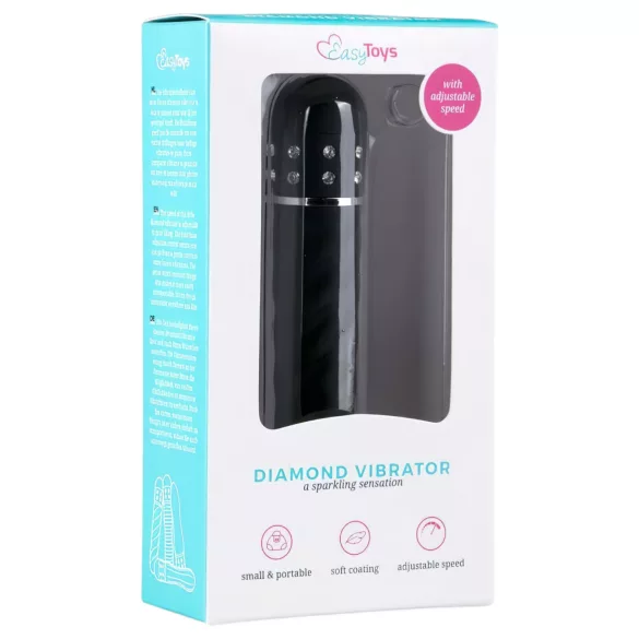 Easytoys - vibratore a bacchetta con diamanti - nero