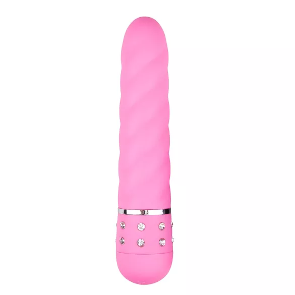 Easytoys Diamond - vibratore a bastoncino twist - silicone rosa