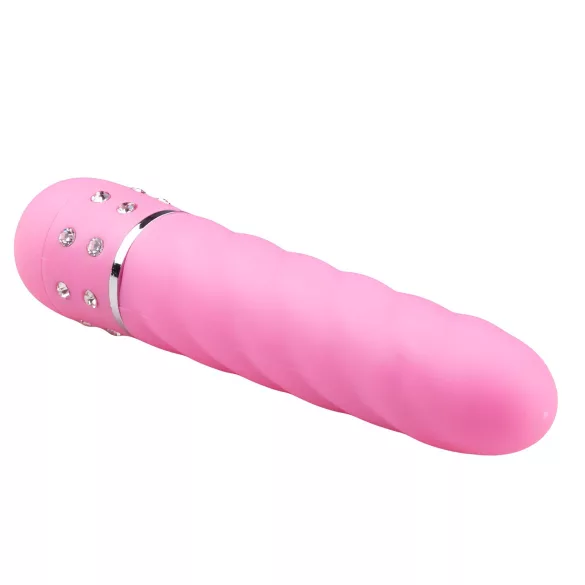 Easytoys Diamond - vibratore a bastoncino twist - silicone rosa