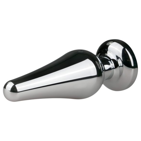 Easytoys - plug anale a cono con gioiello rosa - metallo argento 3,5 cm