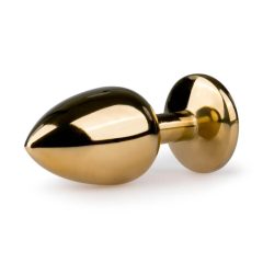   Easytoys Metal No.1 - Dildo anale a cono con pietra viola - dorato (2,5cm)