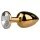 Easytoys Metal No.1 - plug anale a cono con pietra bianca - oro (2,5 cm)