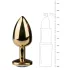 Easytoys Metal No.1 - plug anale a cono con pietra bianca - oro (2,5 cm)