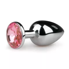  Easytoys - plug anale a cono con pietra rosa - metallo argento 2,7cm