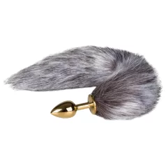   Easytoys Fox NO5 - plug anale metallico con coda di volpe - oro argento