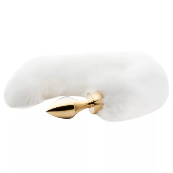 EasyToys Fox NO13 - plug anale in metallo con coda da volpe, anal plug (oro-bianco)
