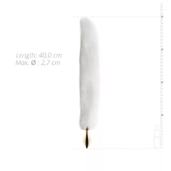 EasyToys Fox NO13 - plug anale in metallo con coda da volpe, anal plug (oro-bianco)