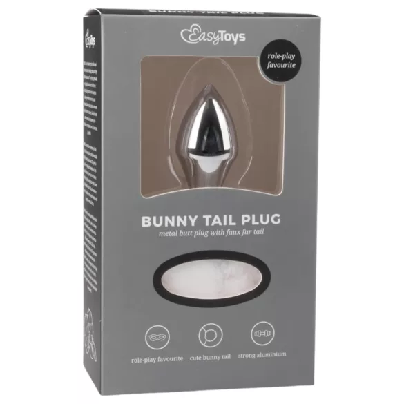 Easytoys Bunny NO1 - plug anale metallico coda coniglio - argento bianco