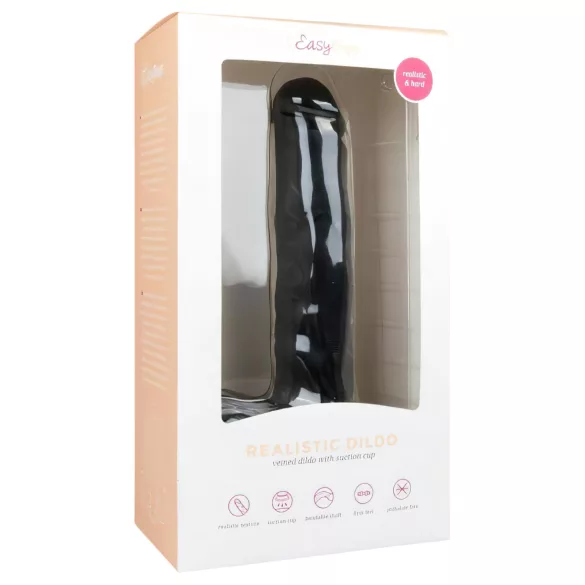 Easytoys - dildo grande ventosa con testicoli - 26,5 cm nero