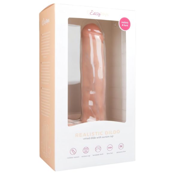 Easytoys - Dildo grande con ventosa e testicoli (29,5cm) - naturale