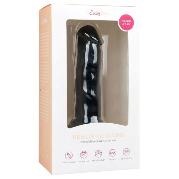 Easytoys - dildo realistico con ventosa - 15,5 cm - nero
