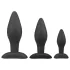 Easytoys Rocket - set plug anali - silicone nero 3 pezzi