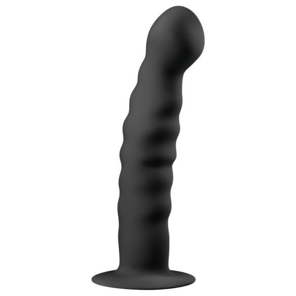 Easytoys Rigato - Dildo anale ventosa (14cm) - nero