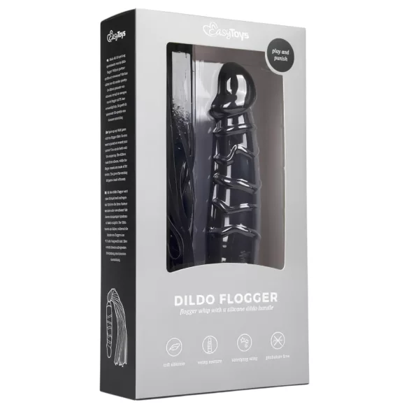 Easytoys - Frusta e dildo anale in silicone 2 in 1 - nero