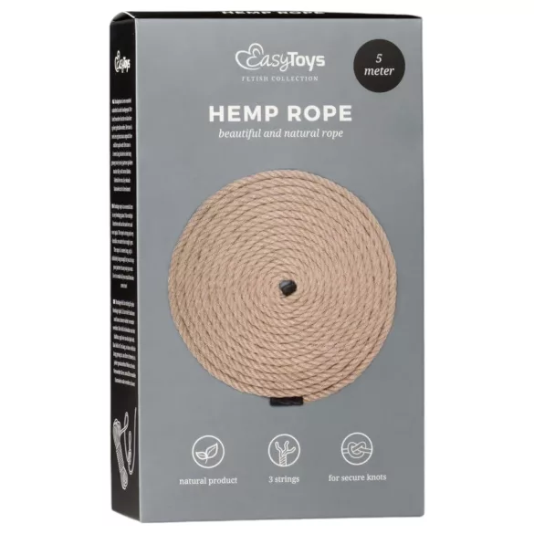Corda bondage in canapa Easytoys (5 m, naturale)