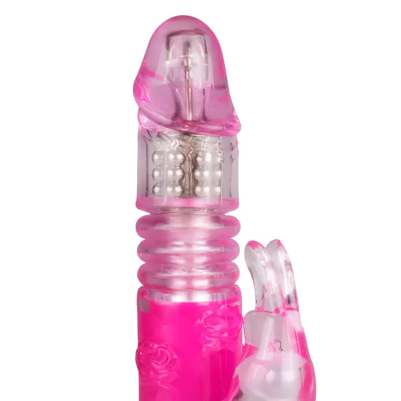 Easytoys Bunny - vibratore rabbit con movimento spinta - silicone rosa