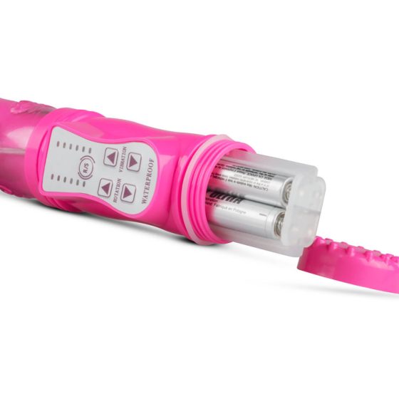 Vibratore Easytoys con perle rotanti, stimolatore clitorideo e movimento thrusting (rosa)