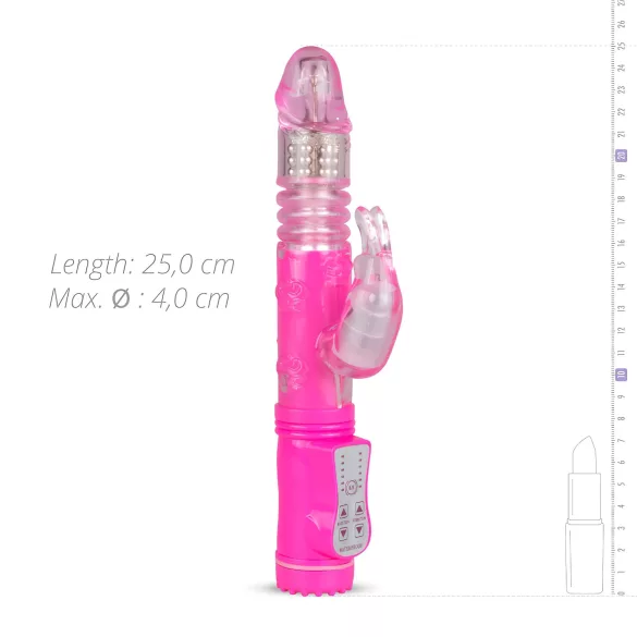 Easytoys Bunny - vibratore rabbit con movimento spinta - silicone rosa
