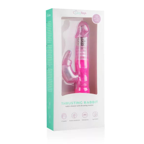 Easytoys Bunny - vibratore rabbit con movimento spinta - silicone rosa