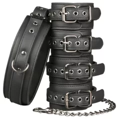 Easytoys - set collare, polsini e cavigliere - nero
