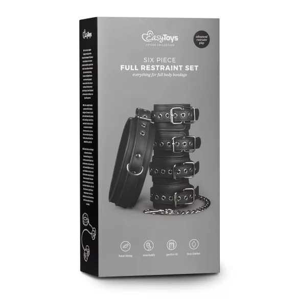 Easytoys - set collare, polsini e cavigliere - nero