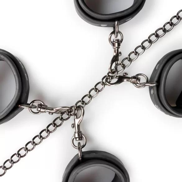Easytoys - set collare, polsini e cavigliere - nero