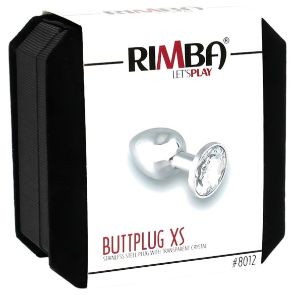 Rimba XS - plug anale metallico con pietra trasparente - argento
