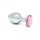 Rimba XS - plug anale in metallo con pietra rosa (argento)