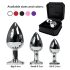 Rimba XS - plug anale in metallo con pietra rosa (argento)