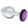 Rimba XS - plug anale metallico con pietra viola - argento