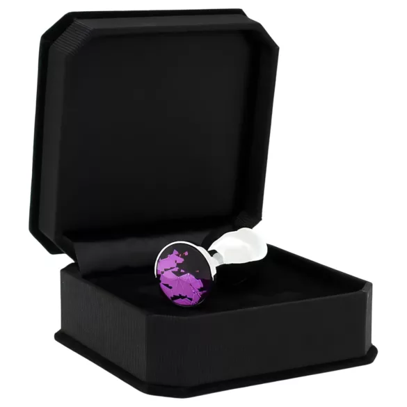 Rimba XS - plug anale metallico con pietra viola - argento