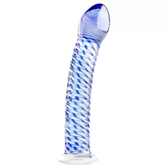   Gildo Glass No. 5 - dildo anale a spirale in vetro - trasparente blu