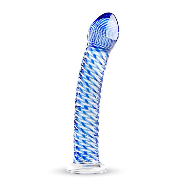 Gildo Glass No. 5 - Dildo a Spirale in Vetro (Trasparente-Blu)