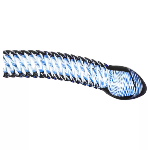 Gildo Glass No. 5 - dildo anale a spirale in vetro - trasparente blu