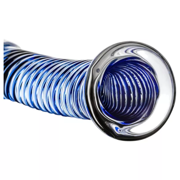 Gildo Glass No. 5 - dildo anale a spirale in vetro - trasparente blu