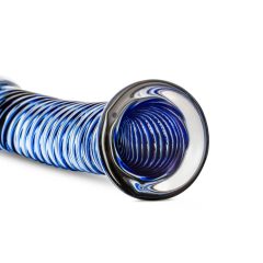 Dildo in Vetro Gildo No. 5 - Spirale Trasparente e Blu