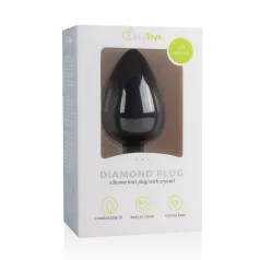 Easytoys Diamond - plug anale con gemma bianca grande - nero