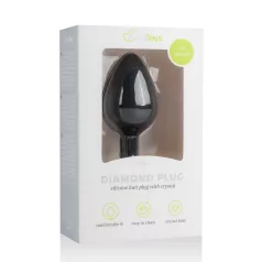   Easytoys - plug anale con pietra bianca - misura media - nero