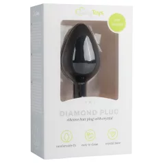   Easytoys - plug anale con pietra bianca - misura media - nero
