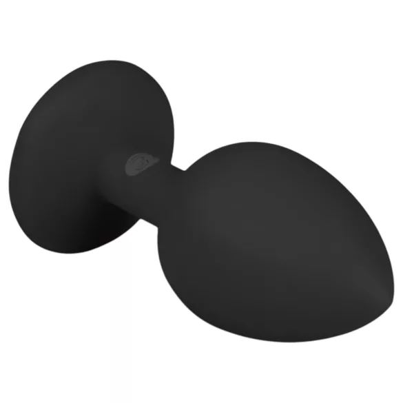 Easytoys Diamond - plug anale piccolo con pietra bianca - nero