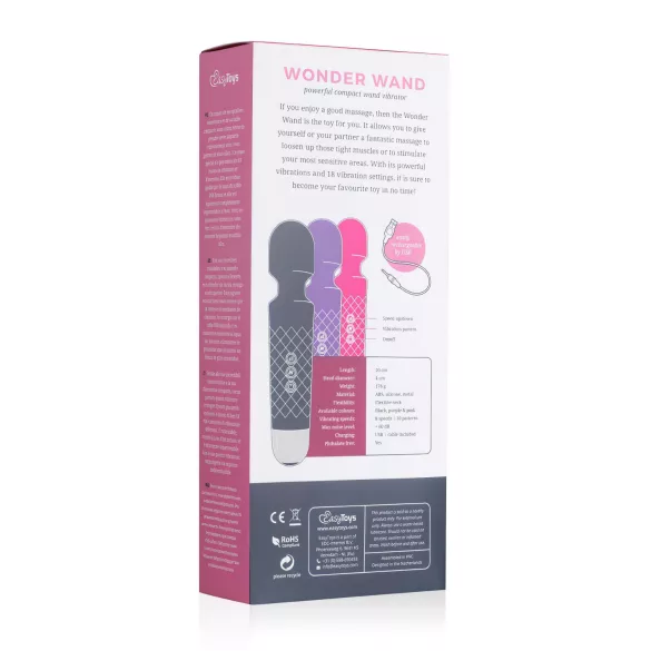 EasyToys - mini wand vibratore massaggiante ricaricabile - viola