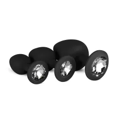 Easytoys Diamond - set plug anale - nero