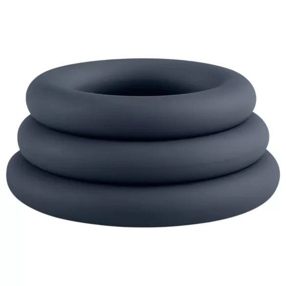 Boners - set anelli fallici - 3 pezzi - silicone grigio