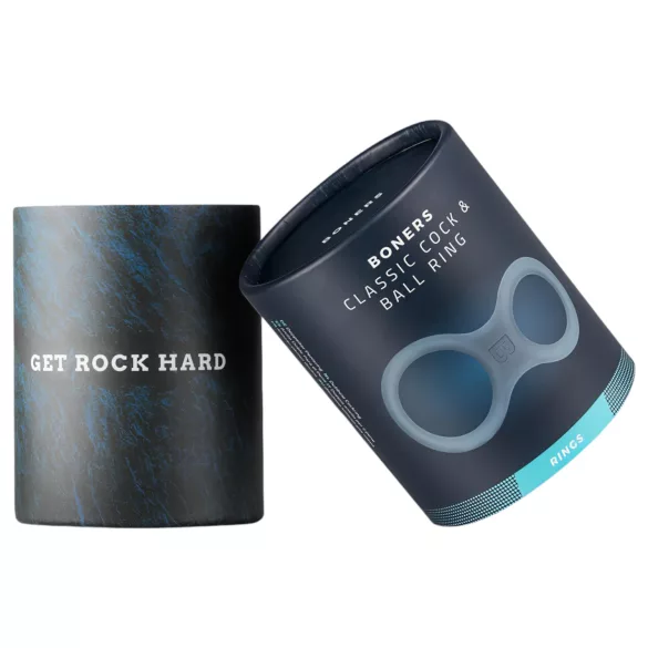 Boners Classic - anello pene e testicoli - silicone grigio