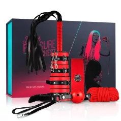   Secret Pleasure Chest - kit bondage avanzato - 10 pezzi - rosso