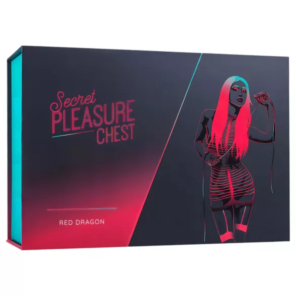 Secret Pleasure Chest - kit BDSM avanzato - 10 pezzi (rosso)