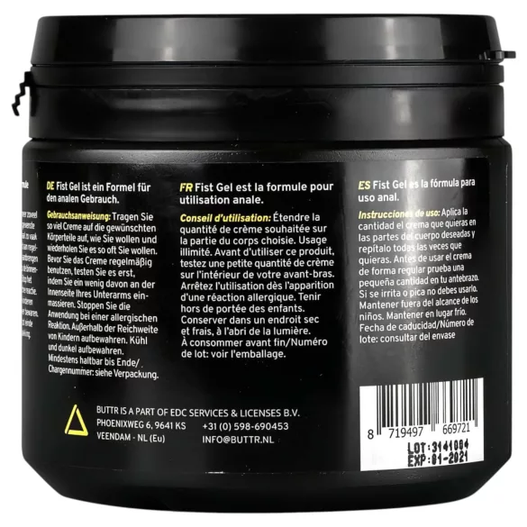 BUTTR - gel fisting a base d’acqua - lubrificante intimo 500ml
