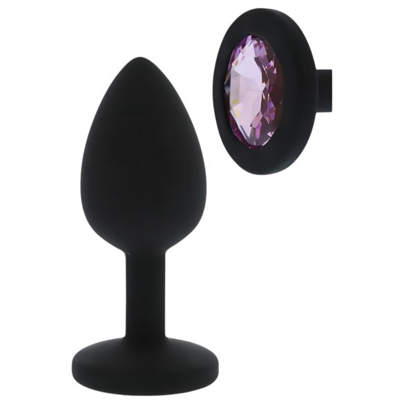 All time Favorites - plug anale in silicone con gemma viola - nero