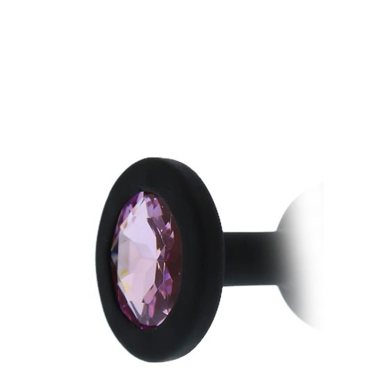 Preferiti di Sempre - Dildo anale in silicone nero con pietra viola