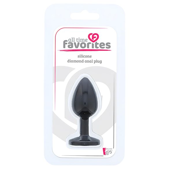 All time Favorites - plug anale in silicone con gemma viola - nero